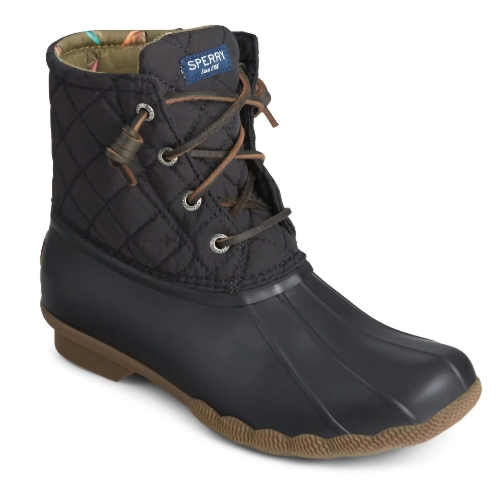 Saltwater™ Quilted Duck Boot, Black - Size 6 1/2"